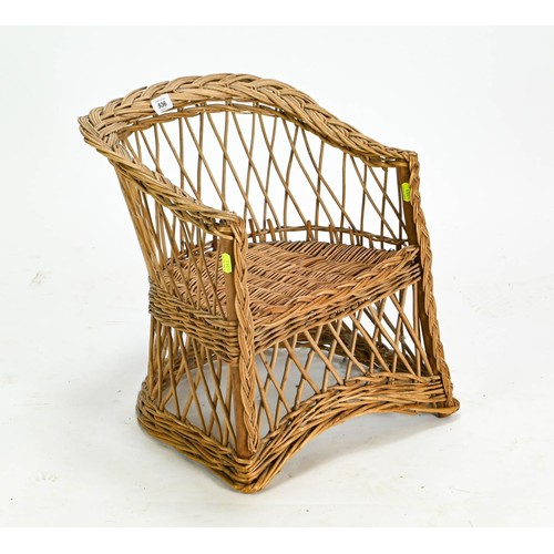 536 - Childs wicker tub chair 