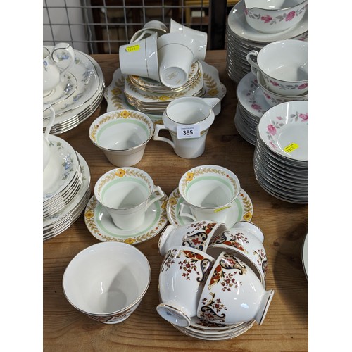 365 - Colclough tea set for 6 including milk jug & sugar bowl with 4 other cups and saucers also by Co... 