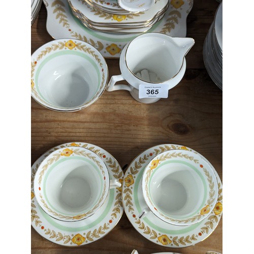 365 - Colclough tea set for 6 including milk jug & sugar bowl with 4 other cups and saucers also by Co... 