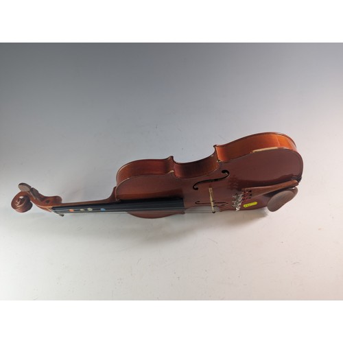 147 - Half-size Stentor violin with bow, strings and case