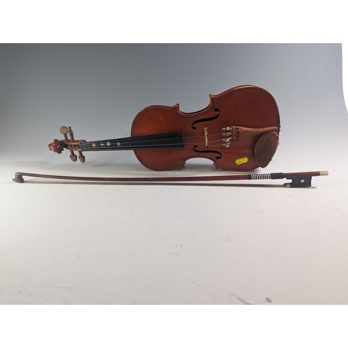 147 - Half-size Stentor violin with bow, strings and case