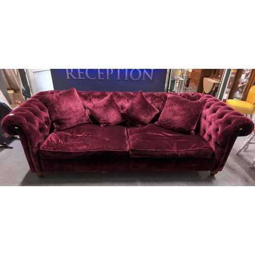 499 - Duresta Connaught sofa in Rembrandt velvet, alizarin crimson ( grade 9 fabric)Originally purchased f... 