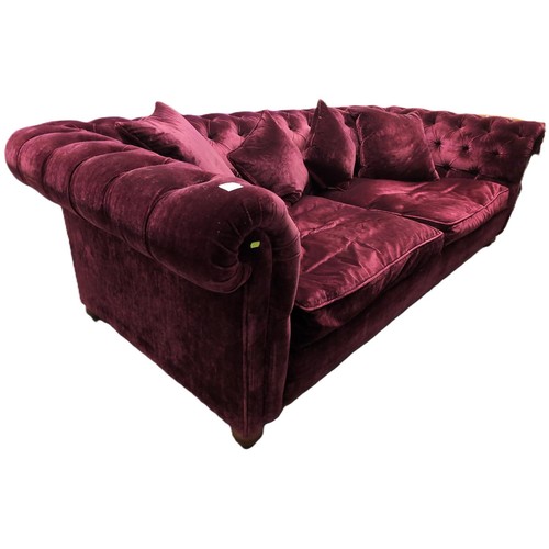 499 - Duresta Connaught sofa in Rembrandt velvet, alizarin crimson ( grade 9 fabric)Originally purchased f... 