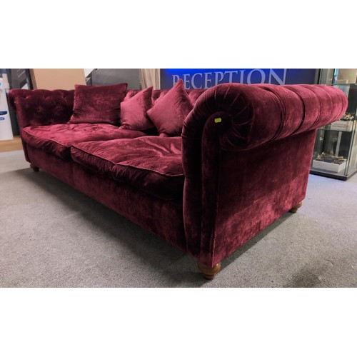 499 - Duresta Connaught sofa in Rembrandt velvet, alizarin crimson ( grade 9 fabric)Originally purchased f... 