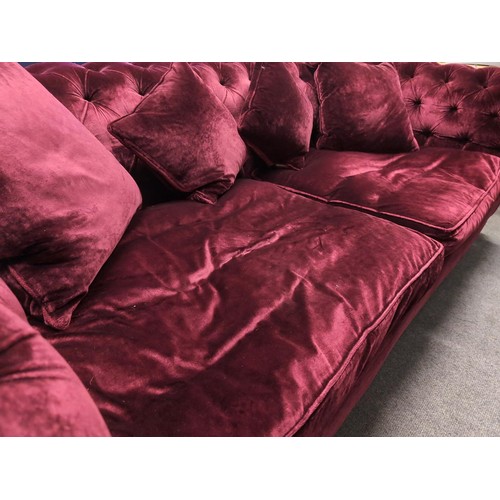 499 - Duresta Connaught sofa in Rembrandt velvet, alizarin crimson ( grade 9 fabric)Originally purchased f... 