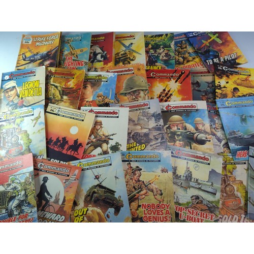 80 - Box full of vintage military comics inc. Commando War Stories and War Picture Library