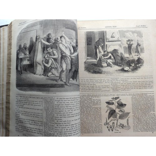 83 - Early C19 leather bound Illustrated family bible together with a Victorian photograph album in as fo... 