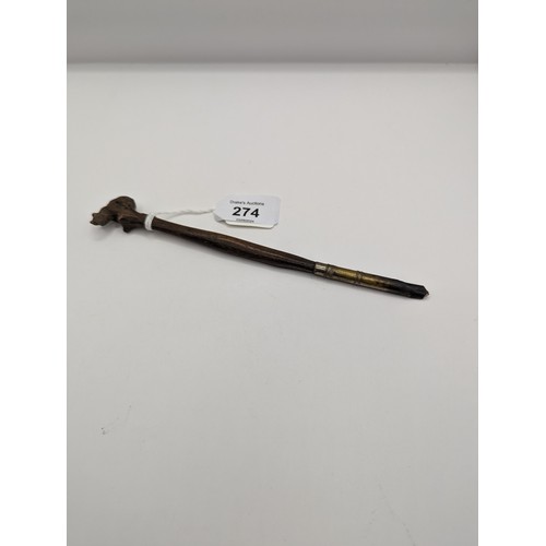 274 - Black Forest dip pen with bear terminal