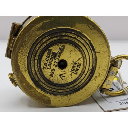 294 - A TG Co. Ltd brass MKIII marching compass no.293222 stamped with broad arrow and 1944