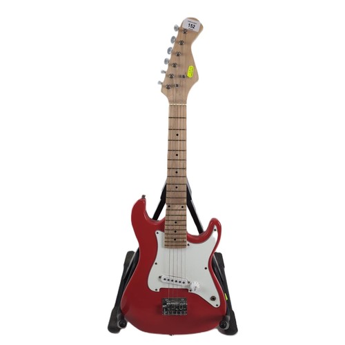 152 - Childs electric Fender style guitar by Smyths Toys with case, (no cables)