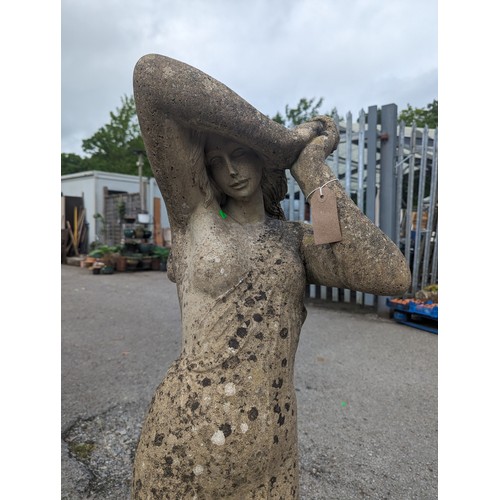 20 - Concrete statue of a lady, ht. 116cm