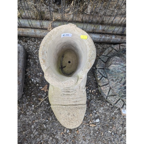 29 - Concrete boot planter ht. 18cm