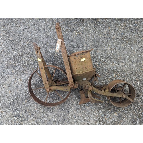 44 - Metal plough garden ornament L70cm