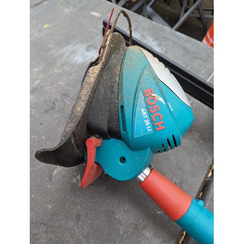 242 - Bosch strimmer art26LI + Bosch easy hedge cut 12-350 both with batteries and chargers