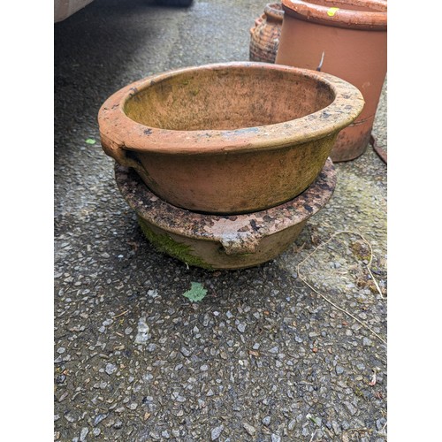 48 - Seven various terracotta planters, largest dia.27 x ht. 31cm