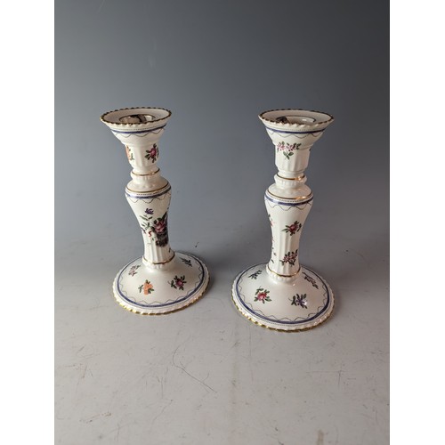 728 - Aynsley dressing table items inc. candlesticks.