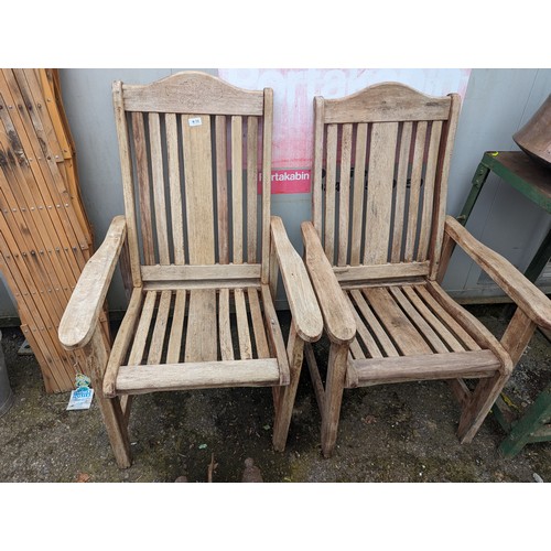 96 - Two wooden garden chairs