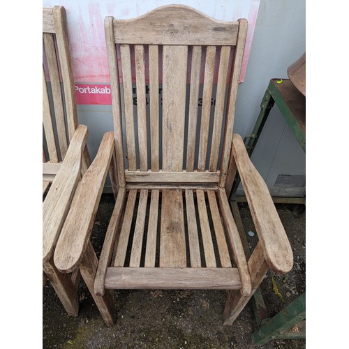 96 - Two wooden garden chairs