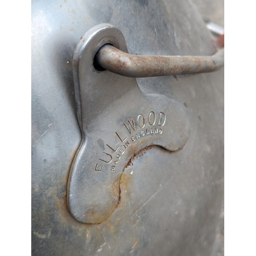 89 - Two stainless steel milk churns, one marked 'Fulwood', ht. 41cm