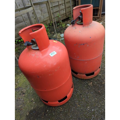 113 - Two 13kg Calor propane gas cylinders, some contents (unknown amount)