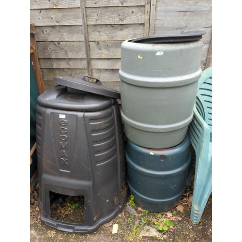 119 - Ecomax composter and two water butts