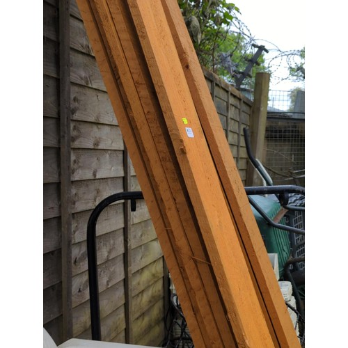 123 - Twelve treated softwood boards, length approx. 300cm