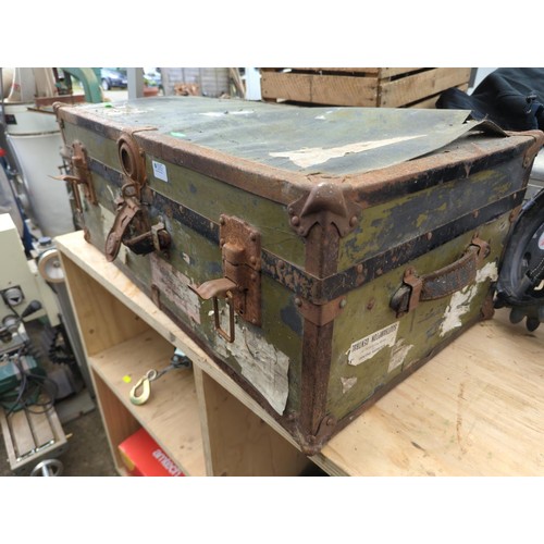 195 - Metal framed trunk A/F