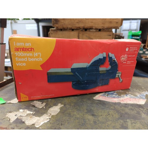 198 - Antech 4 inch bench vice in box