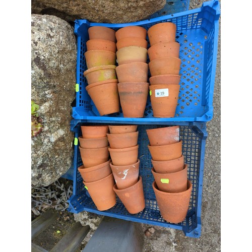 19 - Two trays of Victorian terracotta auricula pots x 30