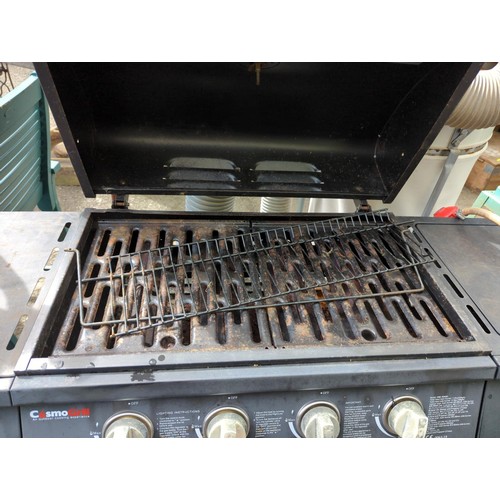 210 - Cosmo grill bbq with side burner and 13kg gas bottle (content unknown)