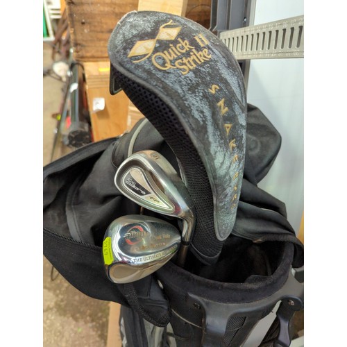 215 - Golf bag with small amount of golf clubs