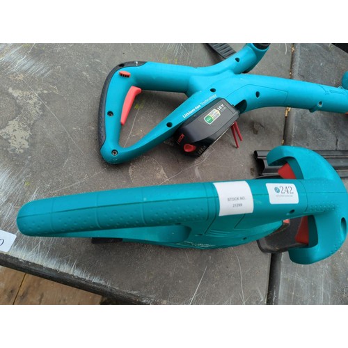 242 - Bosch strimmer art26LI + Bosch easy hedge cut 12-350 both with batteries and chargers