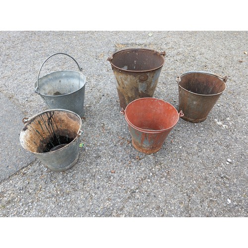 59 - Five galvanized buckets