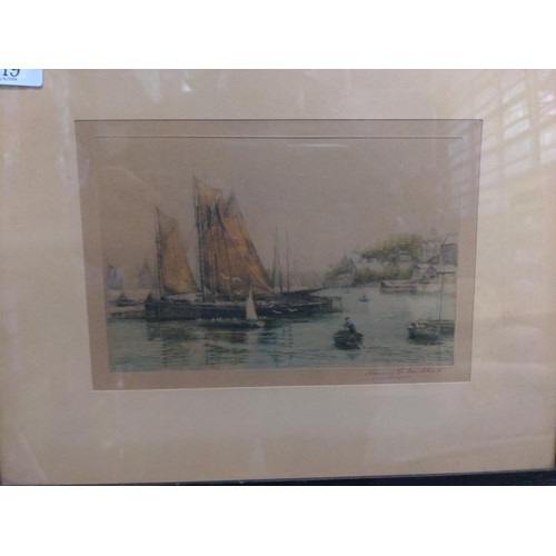 744 - 3 drypoint etchings of Brixham Harbour by Henry G Walker