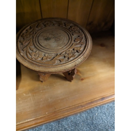 723 - Jewellery chest (musical), wooden box and small stool