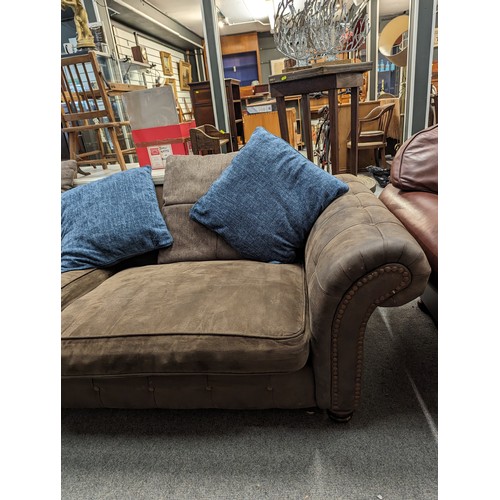 719 - DFS suedette 3 seater sofa. W 245cm x D 95cm x H 70cm 