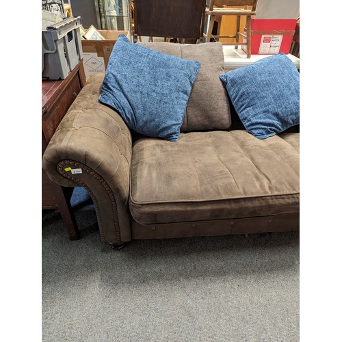 719 - DFS suedette 3 seater sofa. W 245cm x D 95cm x H 70cm 