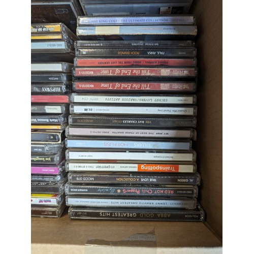 763 - Collection of CD's in cardboard box Inc red hot chilli peppers etc 