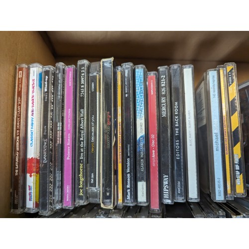 763 - Collection of CD's in cardboard box Inc red hot chilli peppers etc 