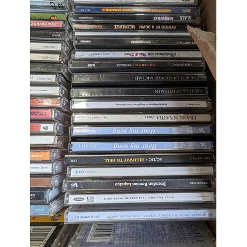 763 - Collection of CD's in cardboard box Inc red hot chilli peppers etc 