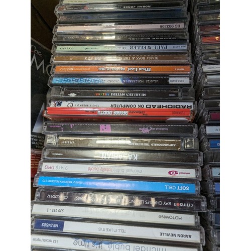 763 - Collection of CD's in cardboard box Inc red hot chilli peppers etc 