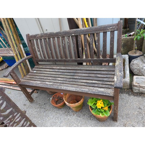 55 - Wooden garden bench, L139cm