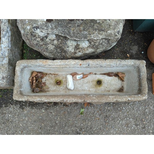 66 - Concrete brick effect rectangular planter W62 x D20 x H17cm