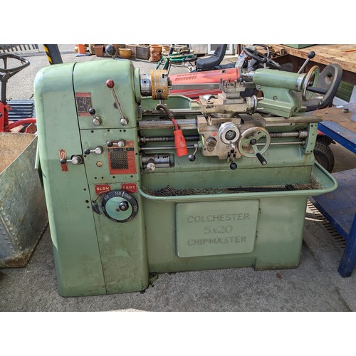 207 - Colchester chipmaster industrial metal working lathe with accessories Colchester Chipmaster. Has rep... 