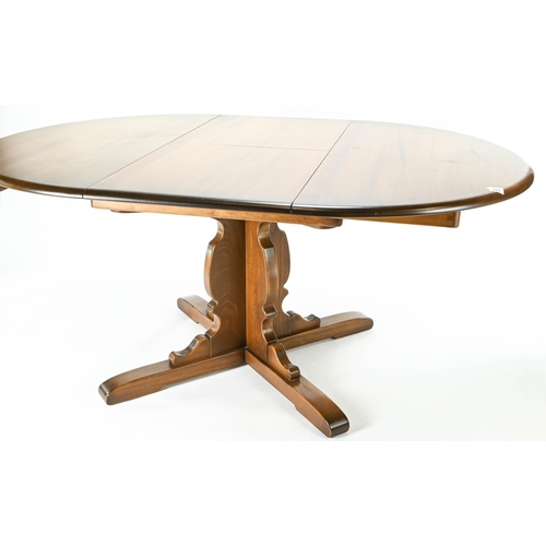 1 - Ercol old colonial pedestal dining table, model 788 unextended 115cm diameter by 73cm height