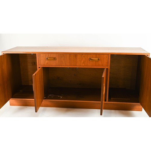 16 - G-Plan sideboard, single drawer over lower 2 door cupboard flanked by single door cupboards. W163cm ... 