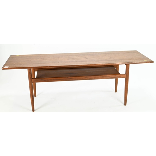 17 - Danish style teak coffee table. W149cm D49cm H51cm