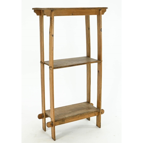 28 - Oak display shelving stand 61cm by 30cm by 114cm