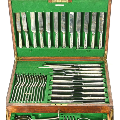 34 - A Goldsmith's and Silversmiths 12 settings, A1 plated canteen of cutlery, circa 1919, 113 items in t... 