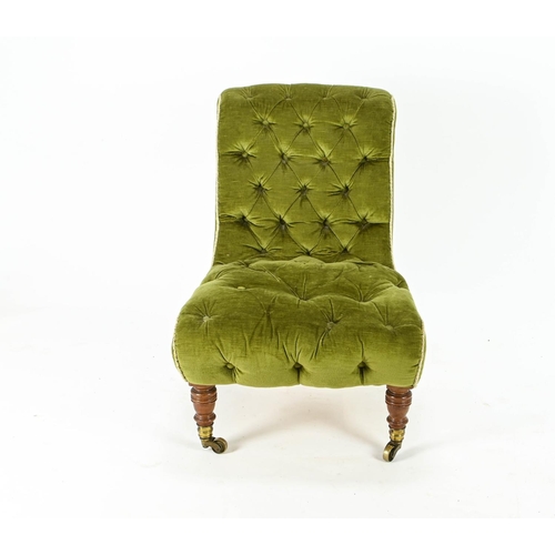 56 - Victorian button back slipper chair